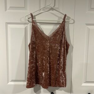 Torrid Velvet Lace Blush Pink V Neck Camisole Size 1X Romantic Y2K